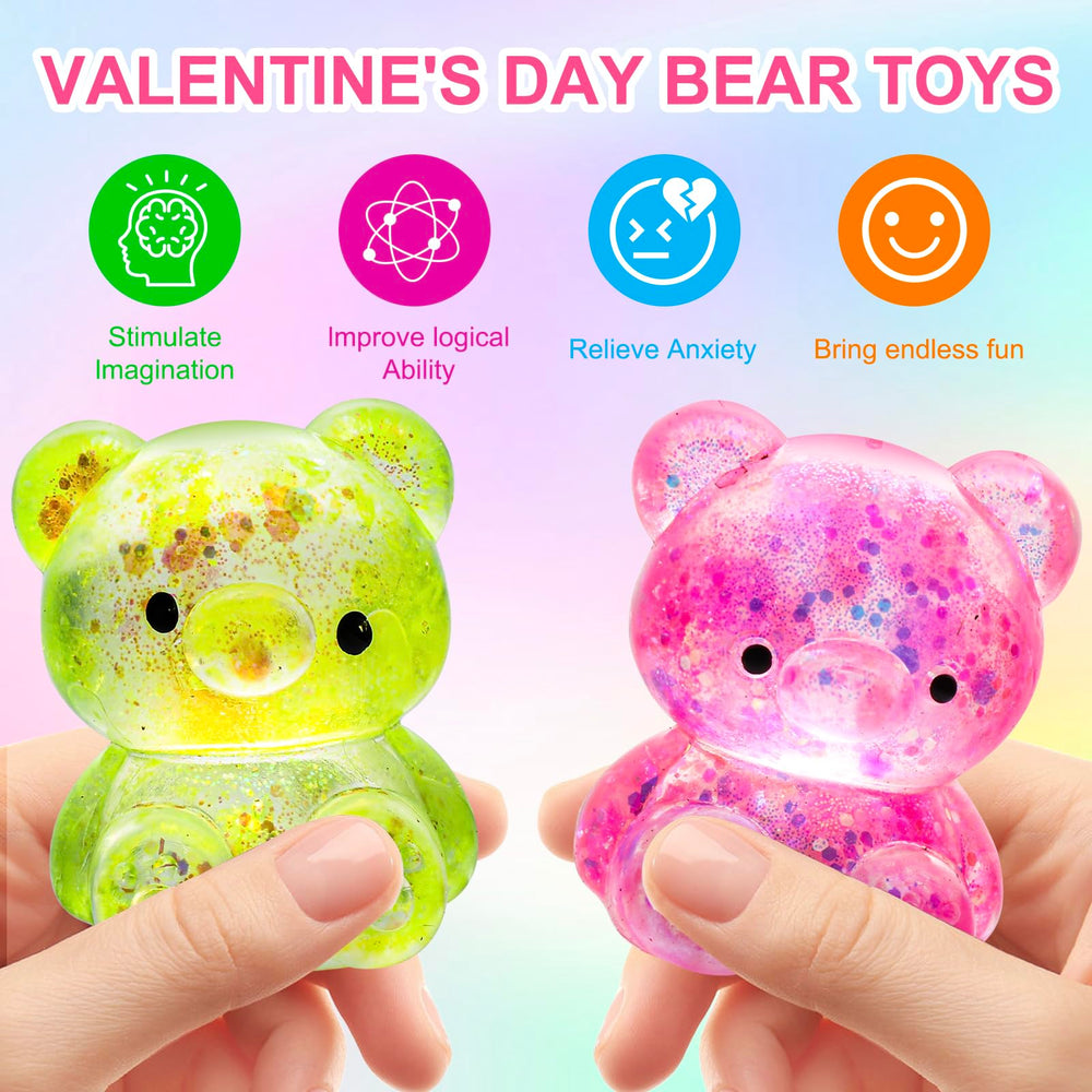 Pusotal bear squishy toy green glitter provides tactile feedback for calm moments.