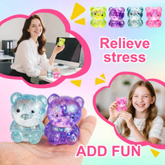 Pusotal bear squishy toy in-hand use for portable stress relief anywhere.