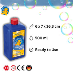 Pustefix bottle pour action, easy refills for continuous bubbles.
