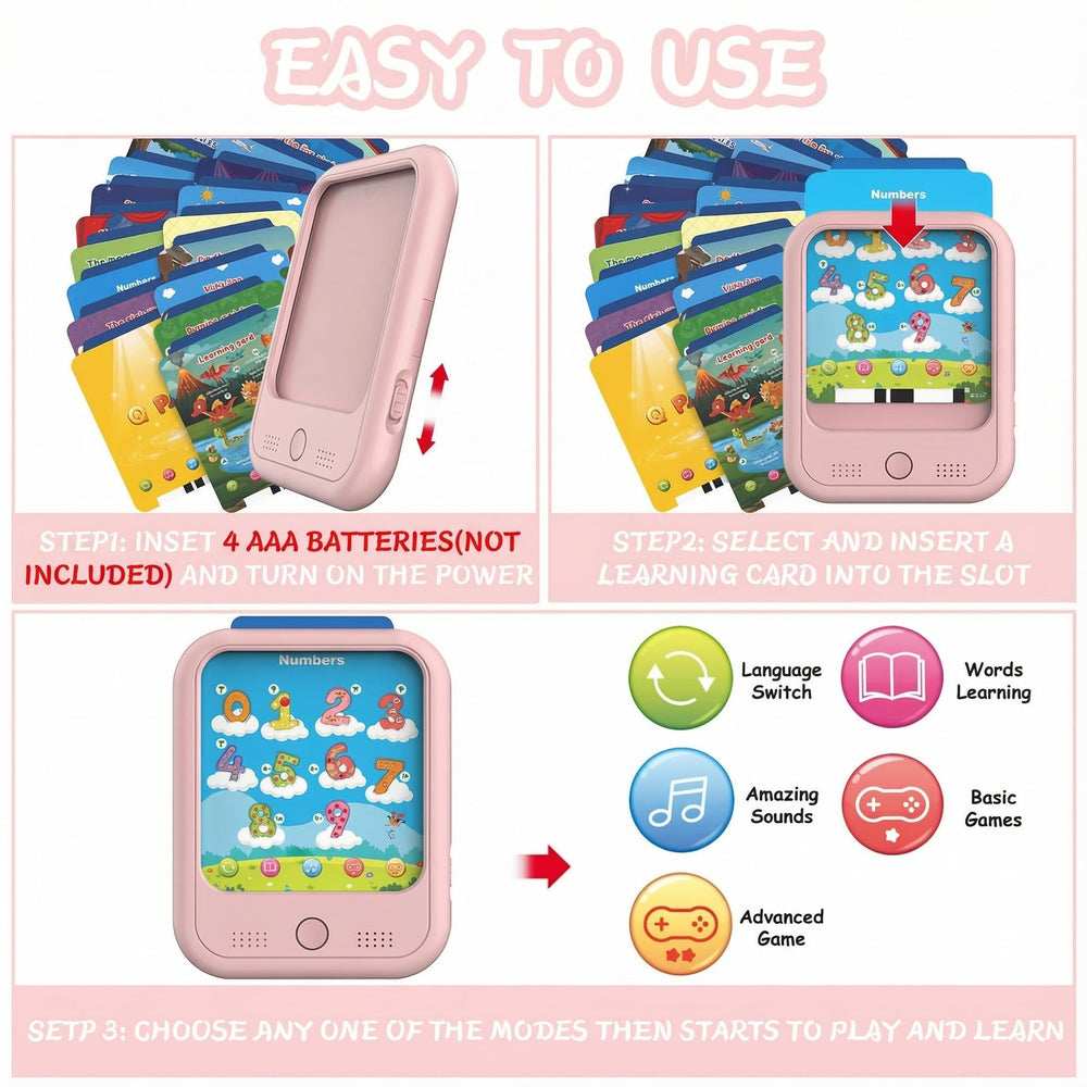 Puzcande tablet uses simple card slots for easy play and learning.