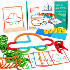 puzgic stem sticks pattern cards foster creative play and pattern recognition.