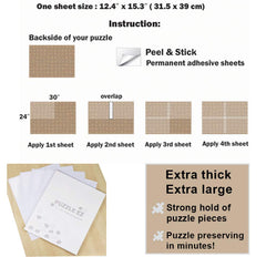 Puzzle EZ hanging tabs included for display after preservation.