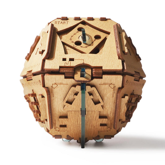 PUZZLE POTATO Philosopher's Stone box with crystal blue acrylic glass for a striking look.