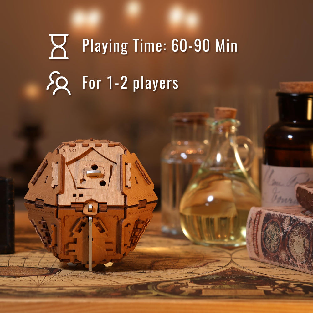 PUZZLE POTATO wooden treasure chest with hidden compartments hints at gift-ready packaging.