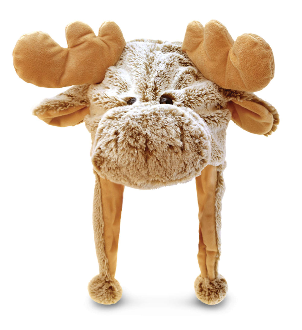 Puzzled DolliBu brown moose plush hat with warm fleece for winter days