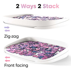 Puzzlup front facing stack shows intuitive arrangement for rapid sorting stages.