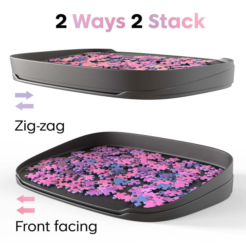 Puzzlup puzzle trays box lid display doubles as a sturdy display stand.