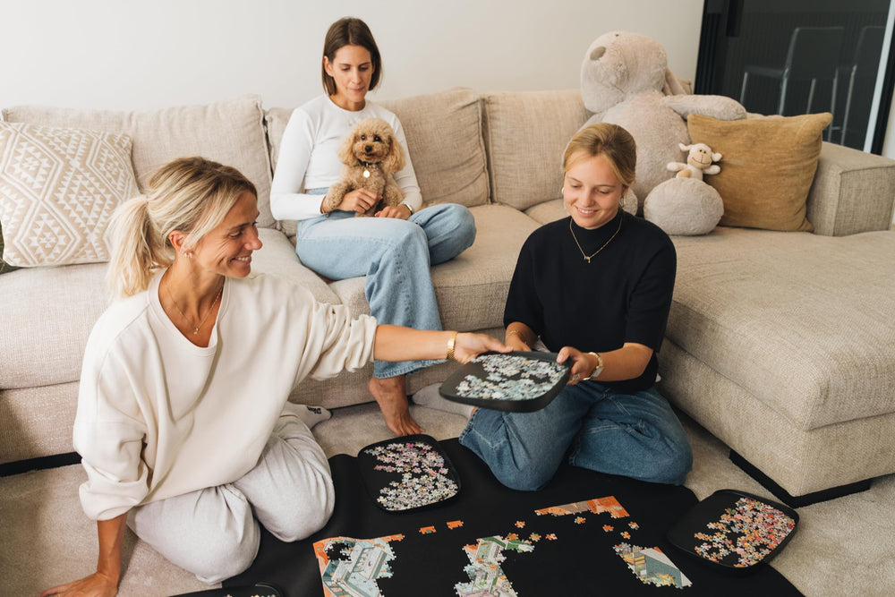 Puzzlup puzzle trays puzzle room display serves as a stylish centerpiece.