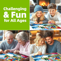 PuzzOne butterflies and flowers scene adds vibrant detail during puzzle play.