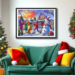 PuzzOne 1000-piece puzzle shows dogs playing in snow for festive bonding
