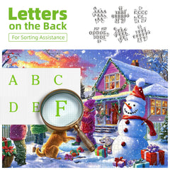 PuzzOne 1000-piece puzzle featuring decorated holiday home for warm holiday ambiance