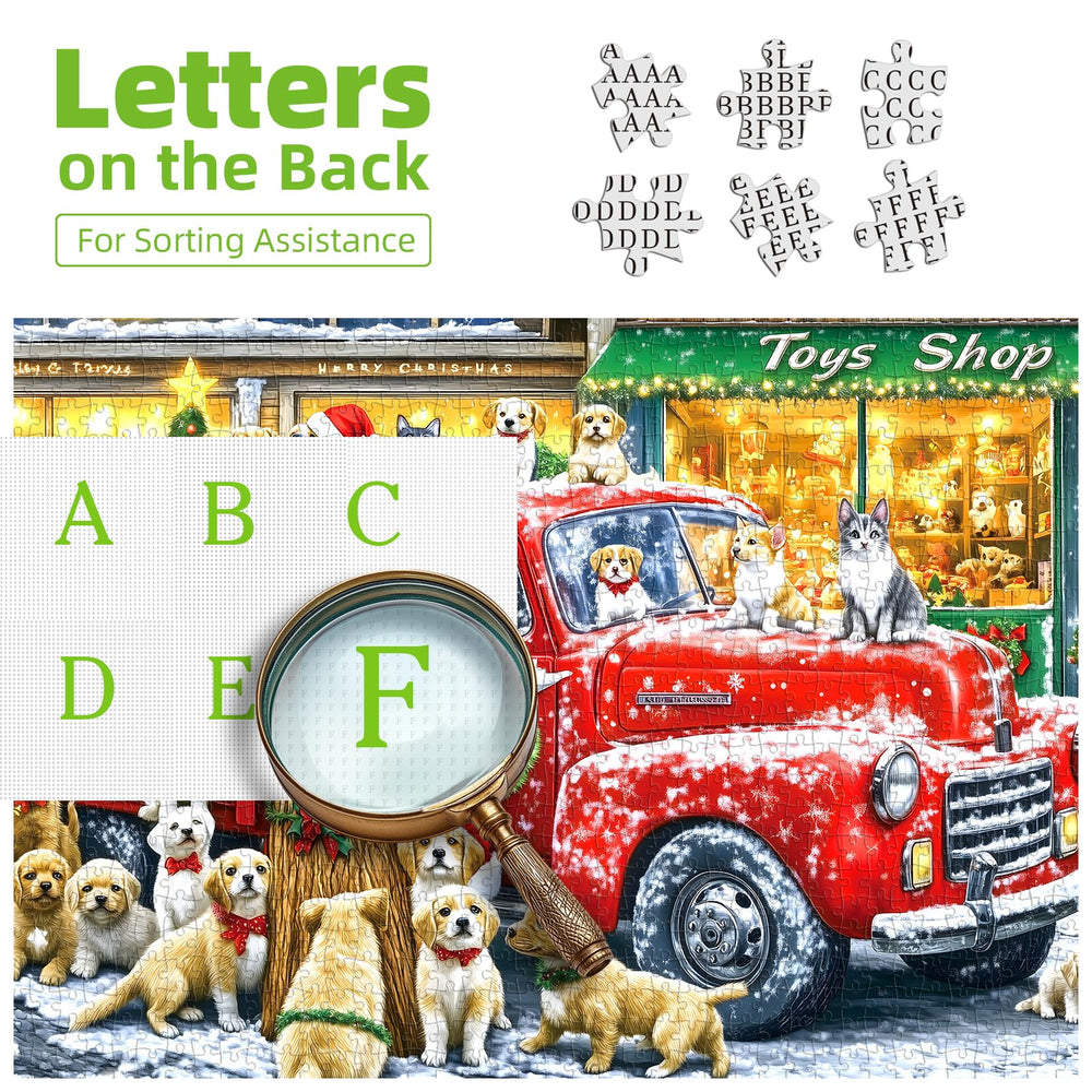 PuzzOne puppies and kittens add charm for kid-friendly holiday puzzle time.