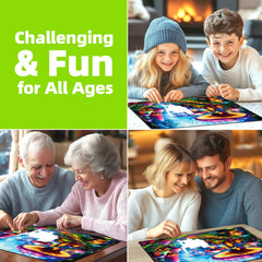 PuzzOne Mushroom Village display-ready wall art for bedrooms or game rooms.