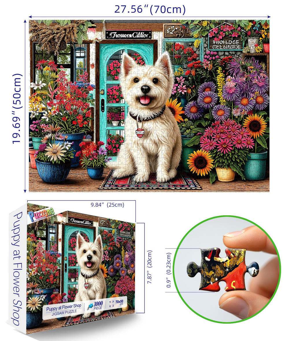 PuzzOne sunflowers daisies turquoise door artwork provides vibrant colors for relaxing evenings.