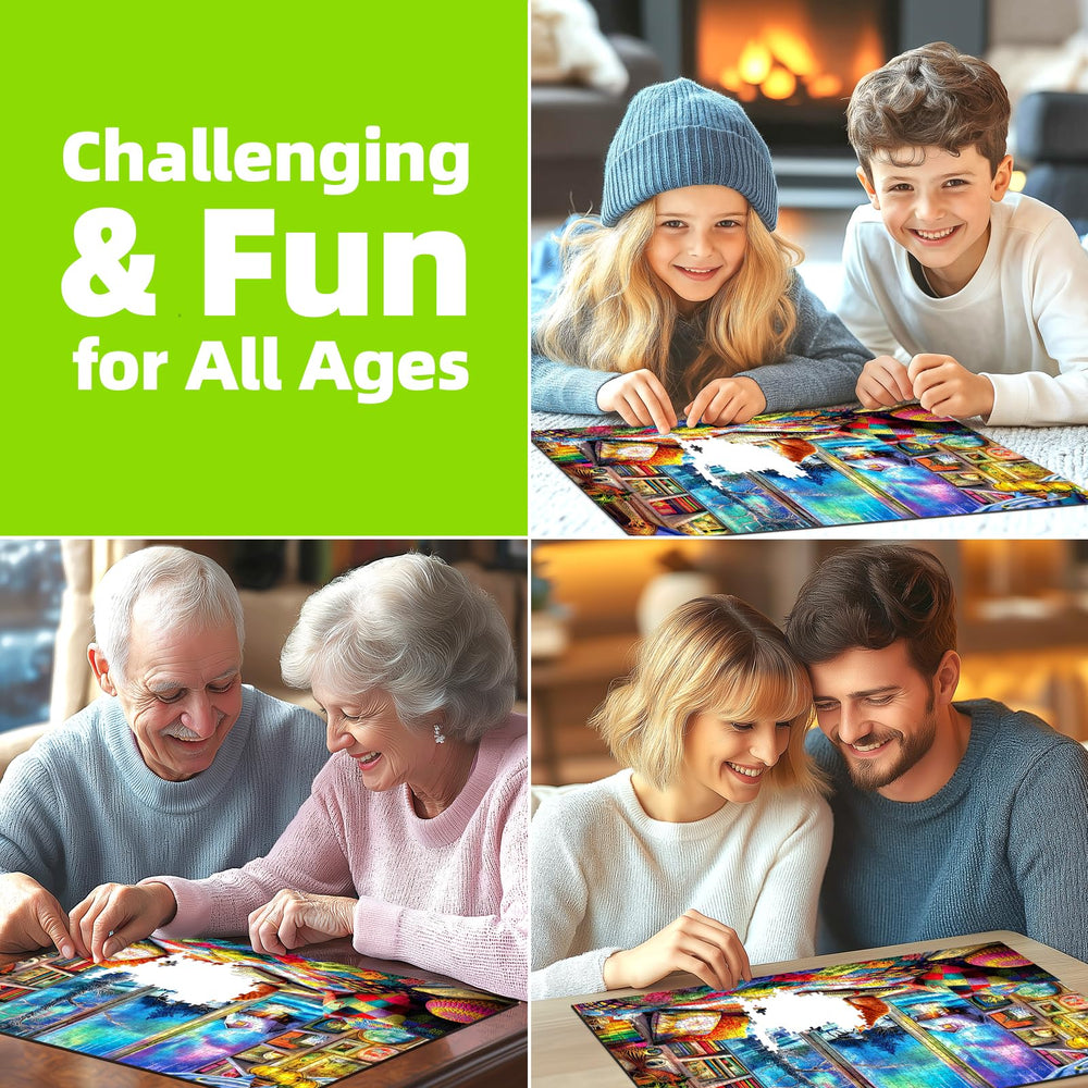 PuzzOne thick-cardboard construction ensures durable pieces for repeated use.
