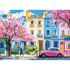 PuzzOne urban cherry blossom puzzle as wall art to brighten any room.