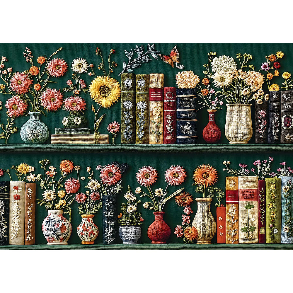 PuzzOne Wildflower Pages puzzle finished display for wall art