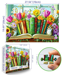 PuzzOne 1000-piece puzzle wall art showing frame-ready dimensions 27.5 x 19.7 in.