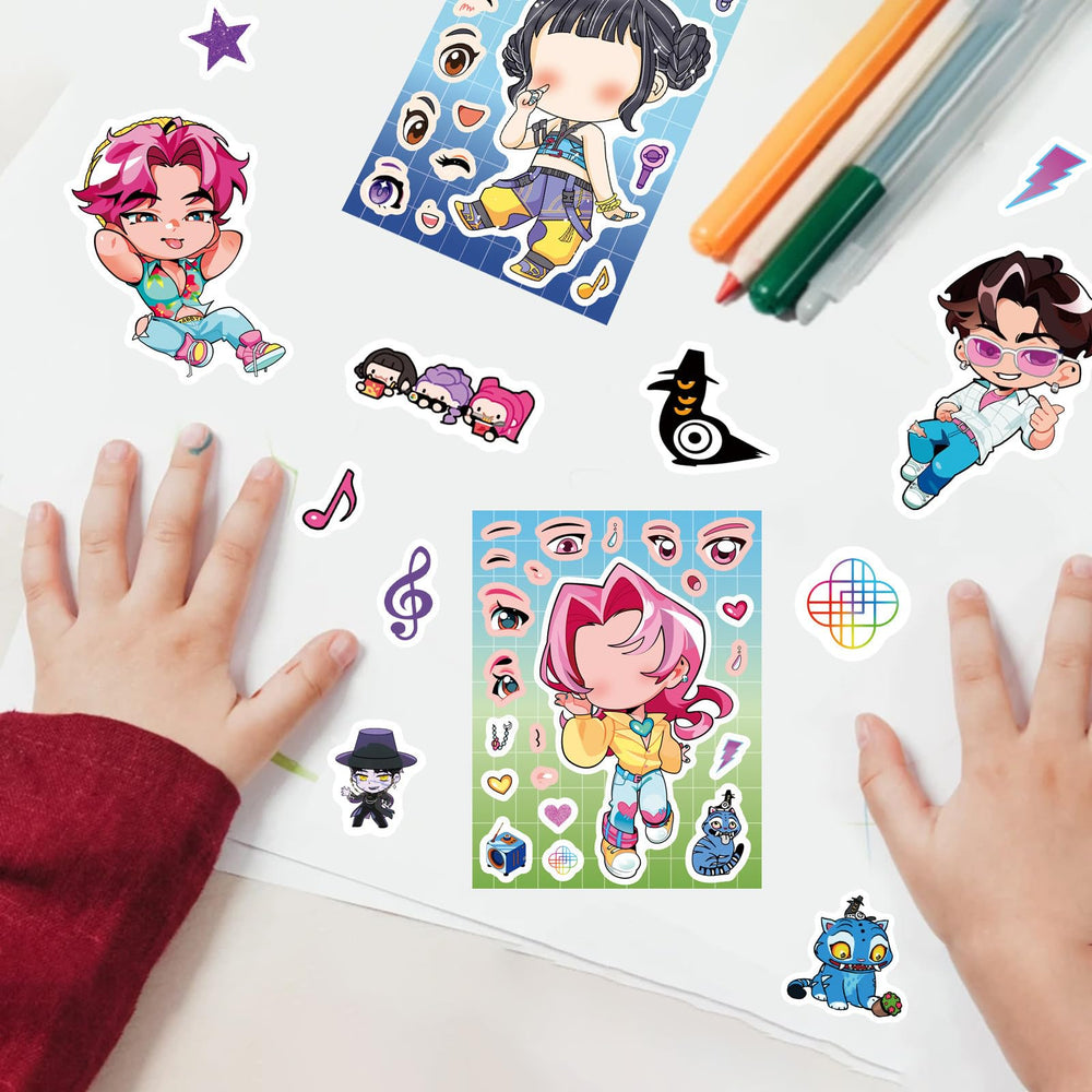 PWSTY sticker sheet for DIY cartoon faces enhances scrapbooks and party favors.