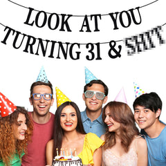 PYBHILK glitter banner adds sparkle to party spaces.
