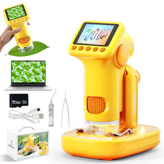 PYRODUM 1600x Kids Microscope screen view shows true-color details on the 2-inch IPS display.