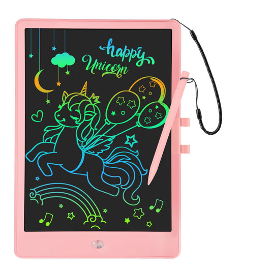 PYTTUR 10-inch LCD tablet front view for kids, ideal for drawing and learning.