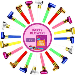 Qatao 25pcs small party blowers in assorted color for lively celebrations
