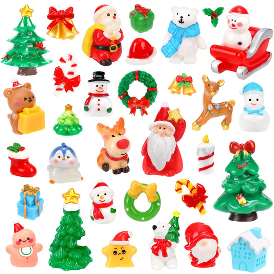 QAUYETM Santa figurine for festive table decor and holiday village displays.