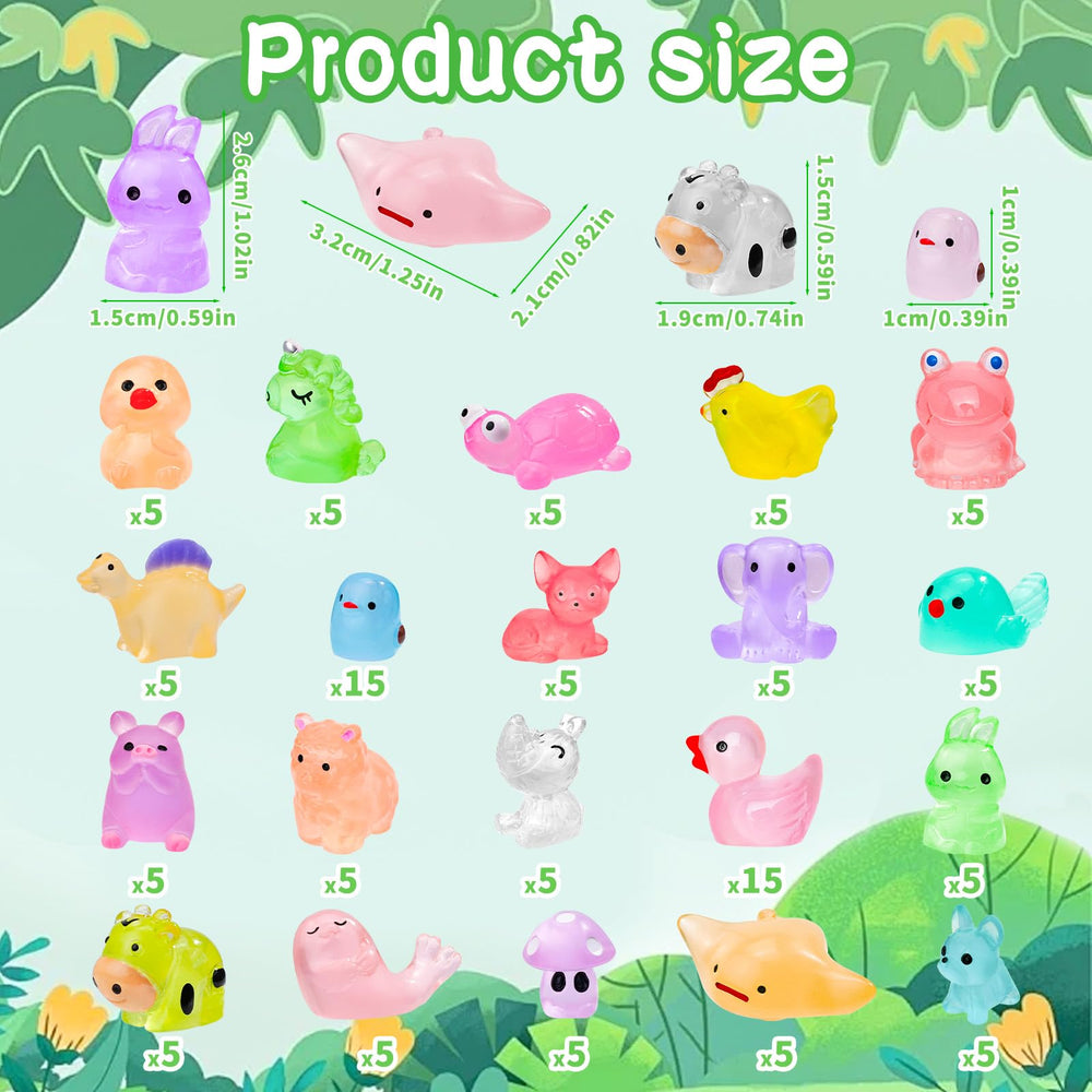 QAUYETM glow mini animals dinosaurs bright terrarium accents