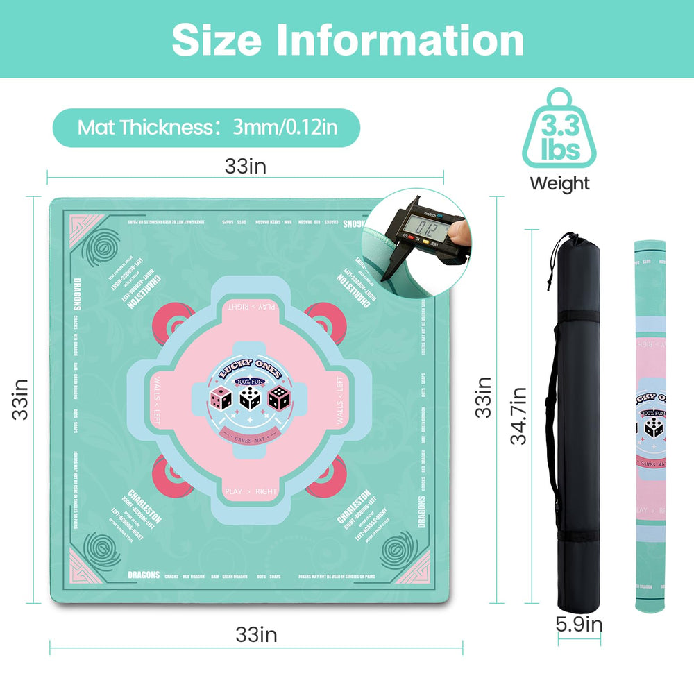 QAZWQAZ Mahjong Mat non-slip backing keeps tiles steady