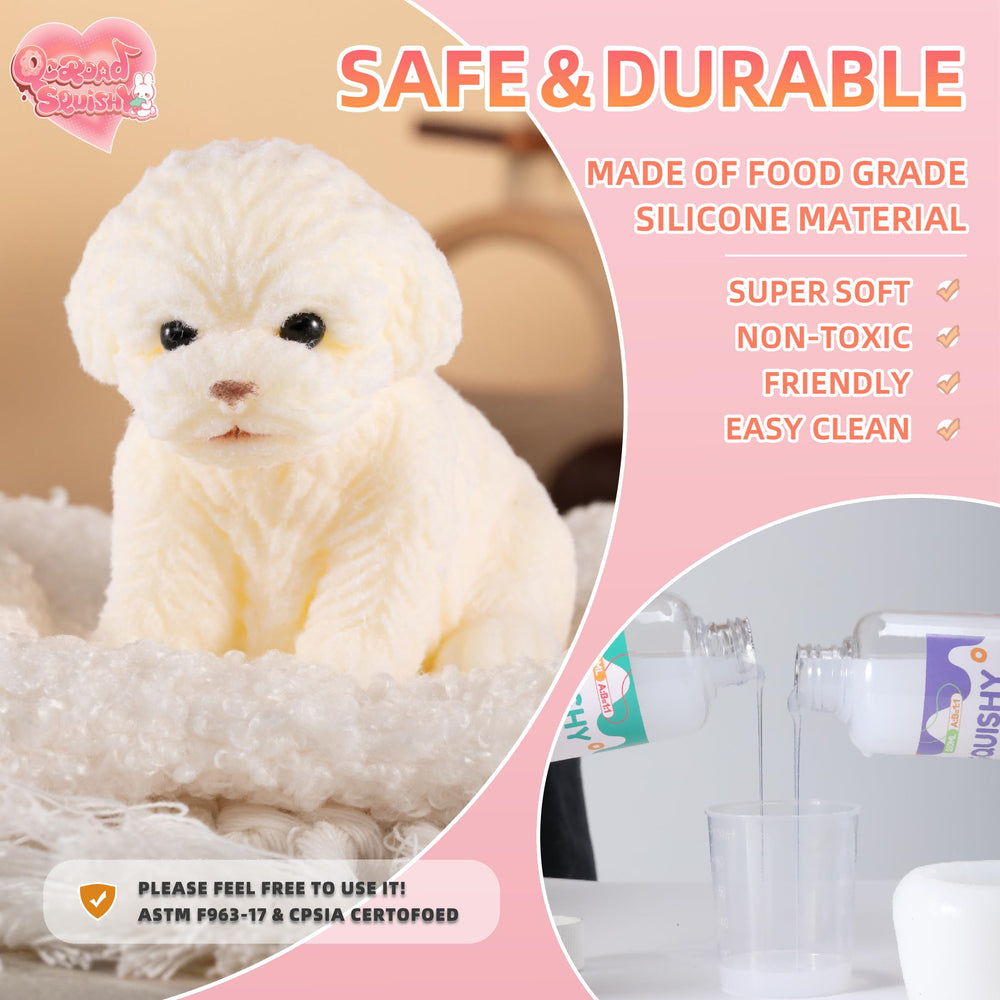 QCROAD SQUISHY Puppy Taba detailed texture shows premium silicone.