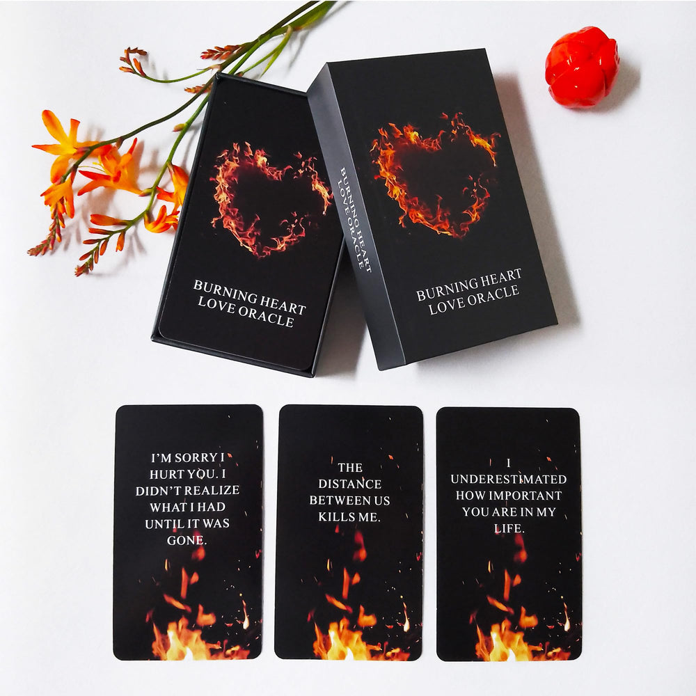Qcsdckot Queenofpain Burning Heart deck cover for intuitive love readings