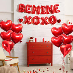 QDIRDEC BE MINE XOXO letters balloons 16in create bold Valentine signage
