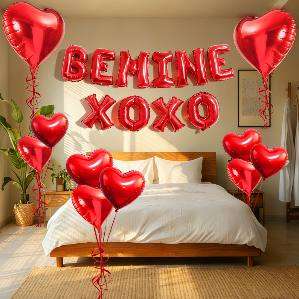 QDIRDEC valentines heart balloons 18in add romantic room decor