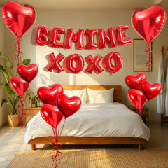 QDIRDEC valentines heart balloons 18in add romantic room decor