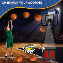QDRAGON indoor hoop with scoreboard enhances kid-friendly scoring.