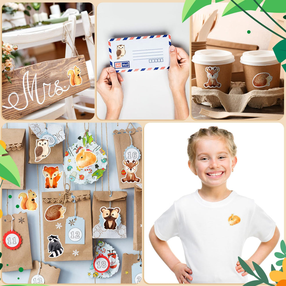 Qeeenar forest animal stickers are easy to peel and stick.