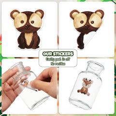 Qeeenar forest animal stickers showcase eight styles for versatile craft ideas.