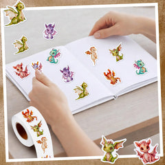 Qeeenar stickers reward sets boost classroom incentives with colorful dragon designs