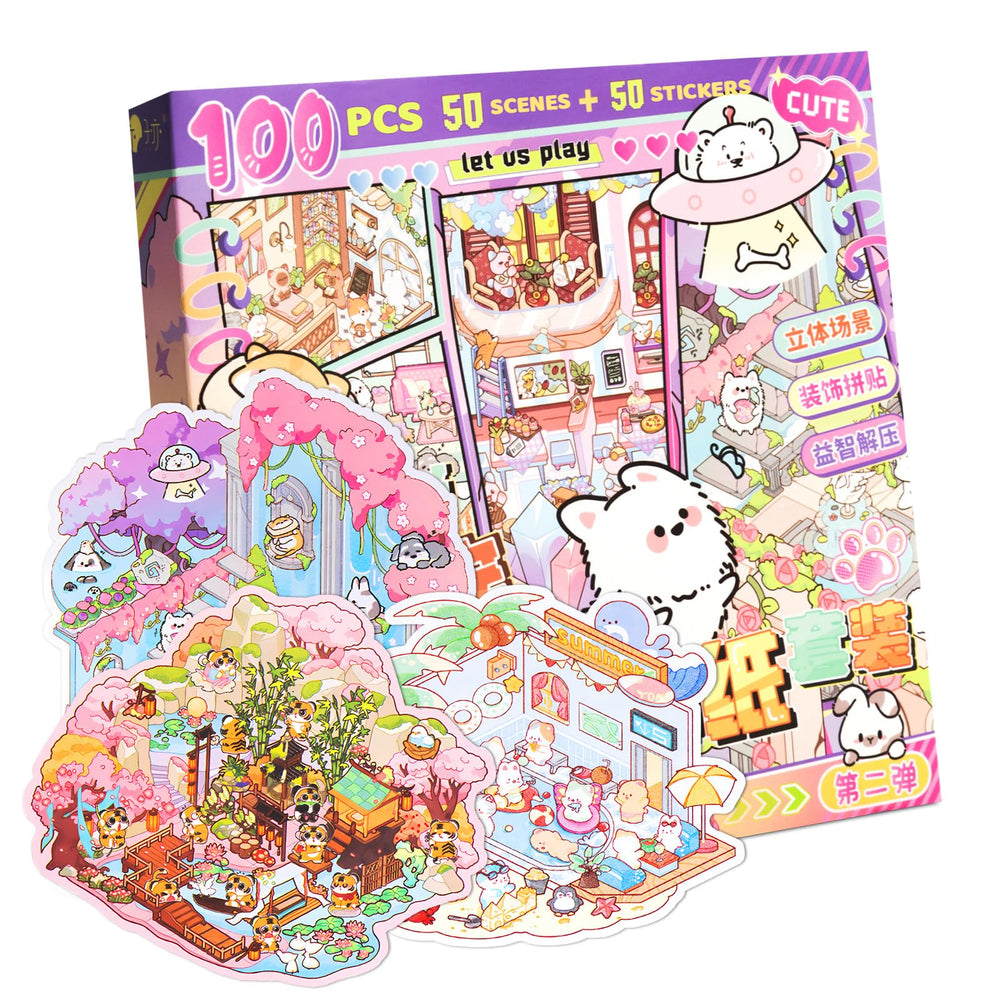 QEF gift-ready 3D sticker scene kit—perfect for birthdays and holidays.