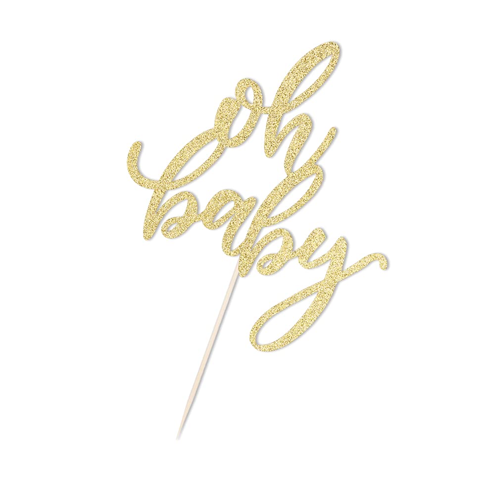 Qertesl Glitter Oh Baby topper with protective packaging for shipping