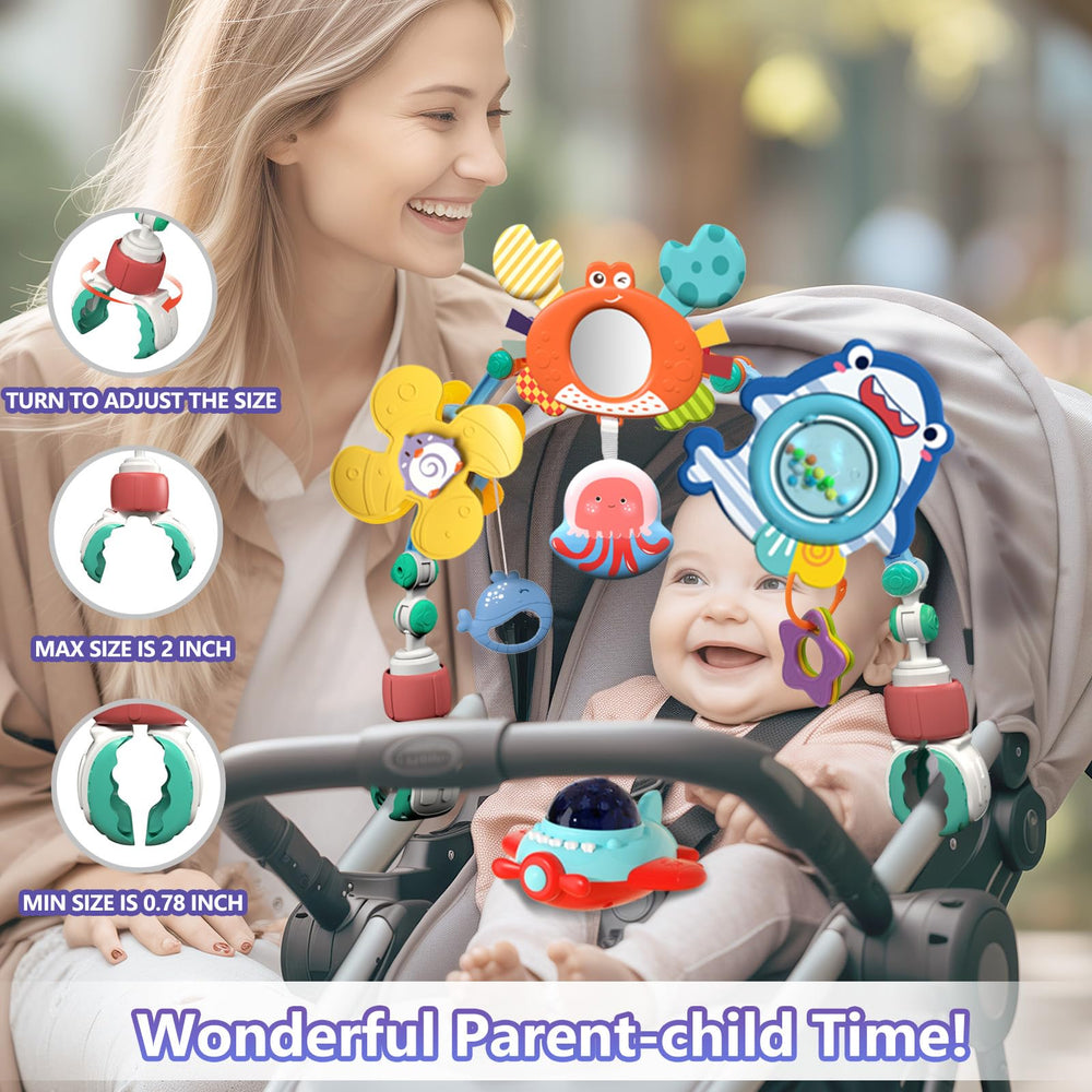 Qesfir musical baby stroller arch colorful whale teether sparks exploration