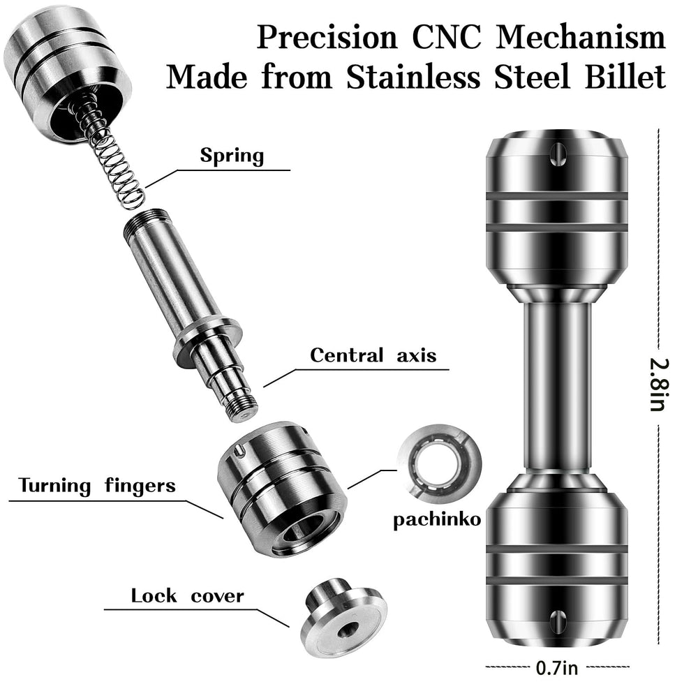 QETRABONE fidget dumbbell top view enhances concentration during desk tasks