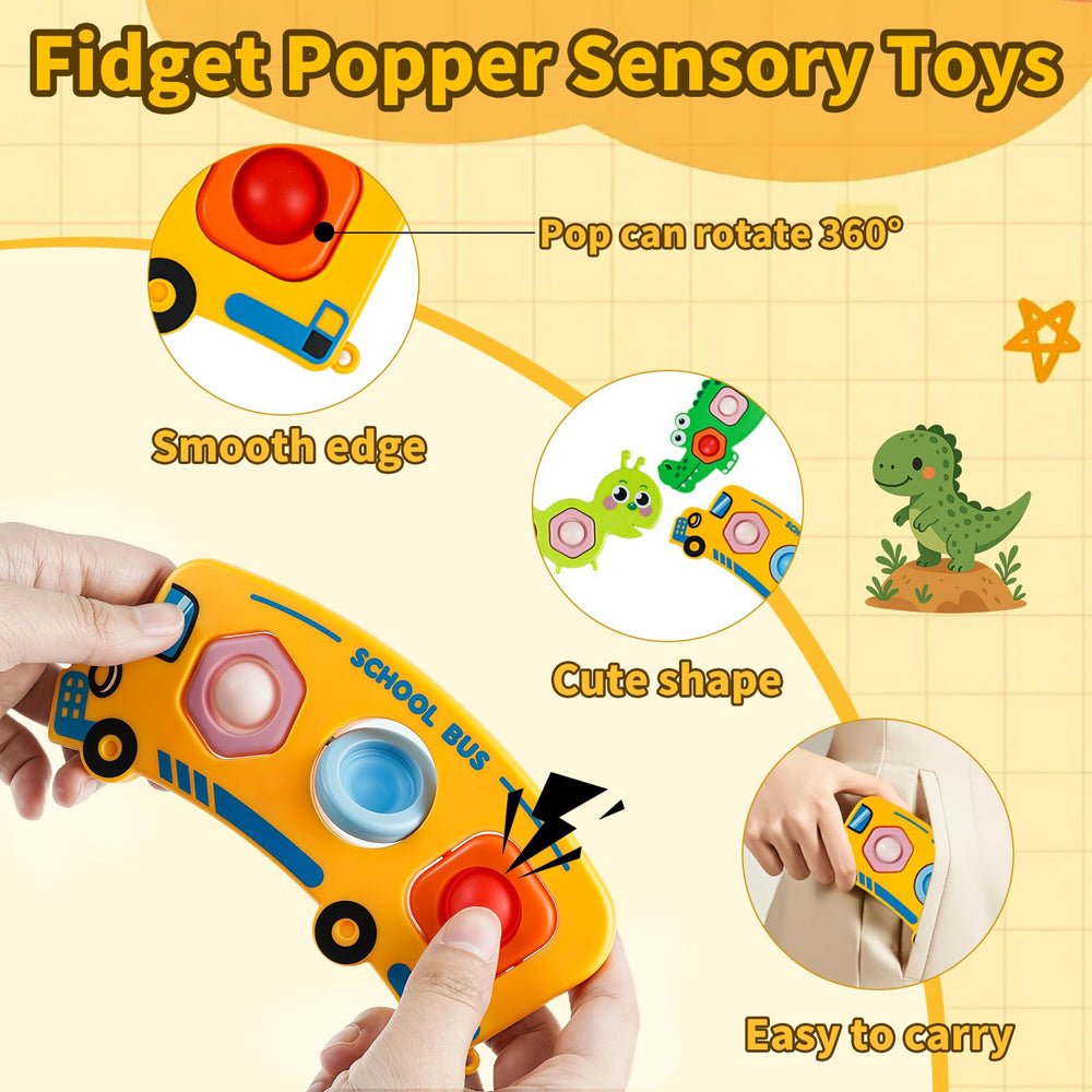QETRABONE school-bus popper toy, engaging play on the go.