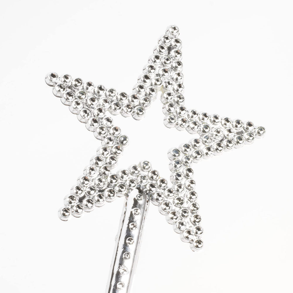 Qeuly Star Wand silver beads close-up highlighting sparkly accents.