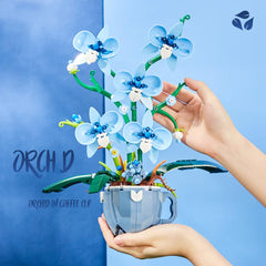 QFJ Ideas Blue Orchid nightstand display offering maintenance-free charm