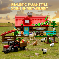 QHECTTY Farm House Building Set Farmhouse – interactive doors invite open-ended storytelling.