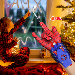 QHJIU Spider Web Shooter distance up to eight feet supports dynamic play.
