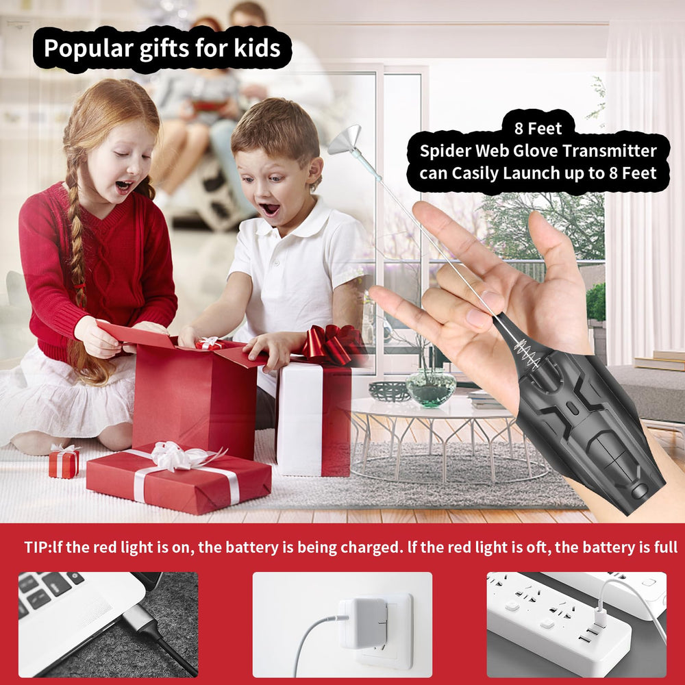 QHJIU Spider Web Shooter 2.0 ideal for wall-climbing pretend play