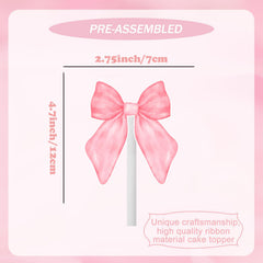 qhqqwzxqc coquette bow cupcake toppers pink 2 - adds playful charm to desserts